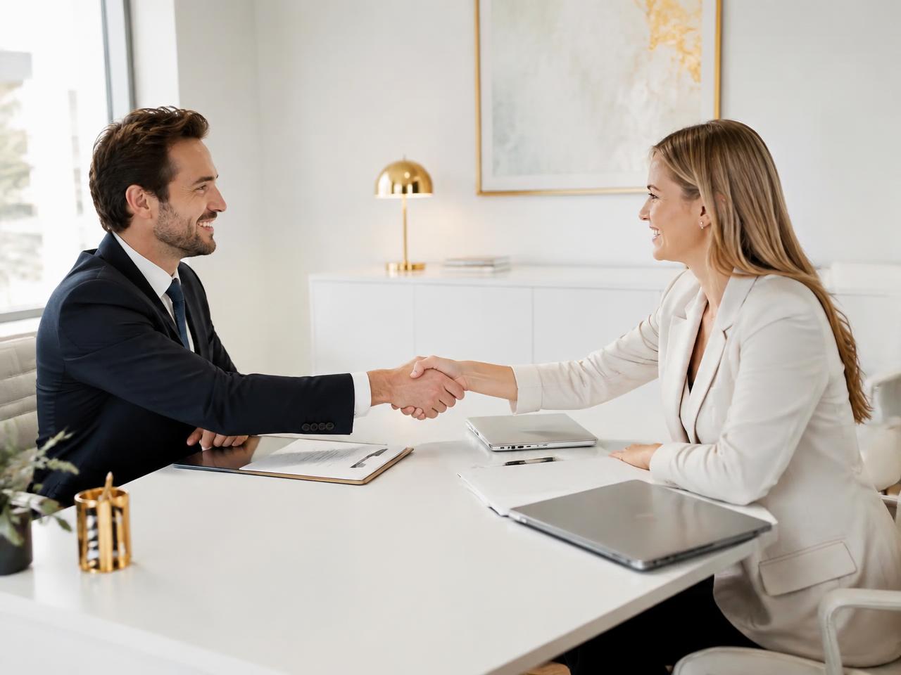Business partners shaking hands
